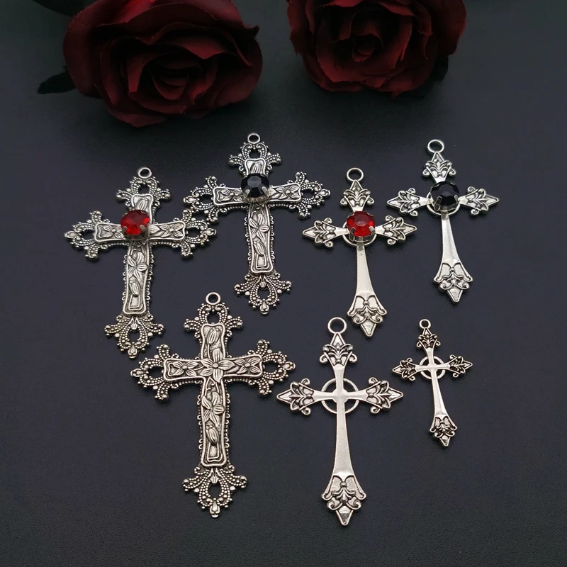 Gothic Cross Charm Pendants Punk ,Large Red Crystal Colour Statement Trad Goth Jewelry Making DIY Handmade Jewelry Accessories
Gothic Cross Charm Pendants Punk ,Large Red Crystal Colour Statement Trad Goth Jewelry Making DIY Handmade Jewelry Accessories