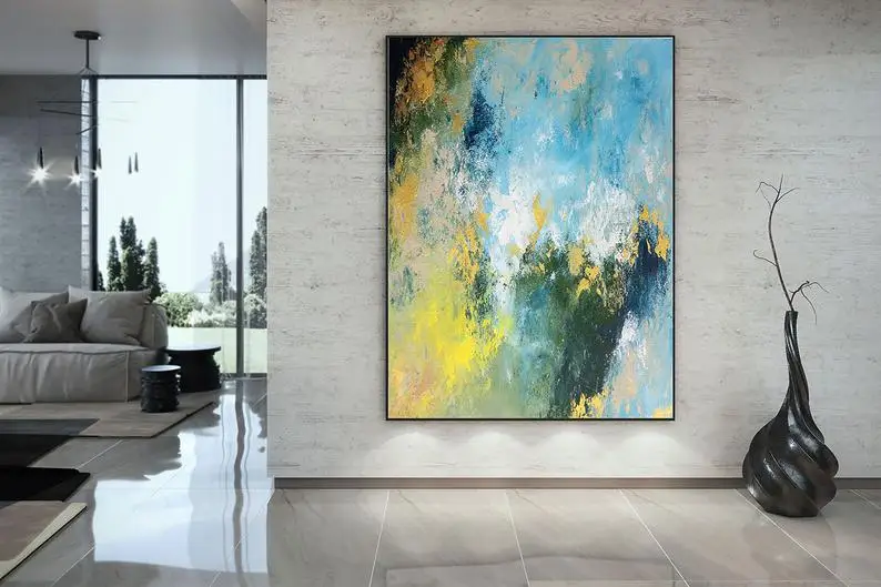 

Large Abstract Painting,bright art,large vertical art,colorful modern textured huge painting Extra Large Handmade oil painting