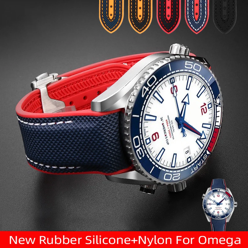 20mm 22mm New Rubber Silicone back Watch band Nylon Watchband For Omega Seamaster 300 Speedmaster 8900 Planet Ocean series
20mm 22mm New Rubber Silicone back Watch band Nylon Watchband For Omega Seamaster 300 Speedmaster 8900 Planet Ocean series