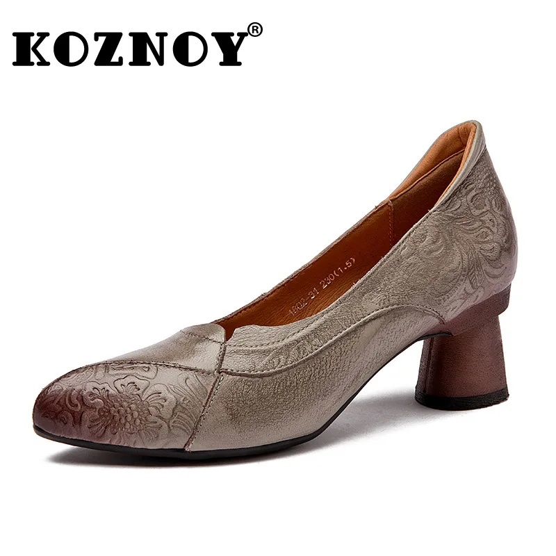 Koznoy 5.5cm Genuine Leather Point Toe Pumps Slip on Embossed Chunky Heels Women Slip on Moccasins Summer Office Ladies Shoes
Koznoy 5.5cm Genuine Leather Point Toe Pumps Slip on Embossed Chunky Heels Women Slip on Moccasins Summer Office Ladies Shoes