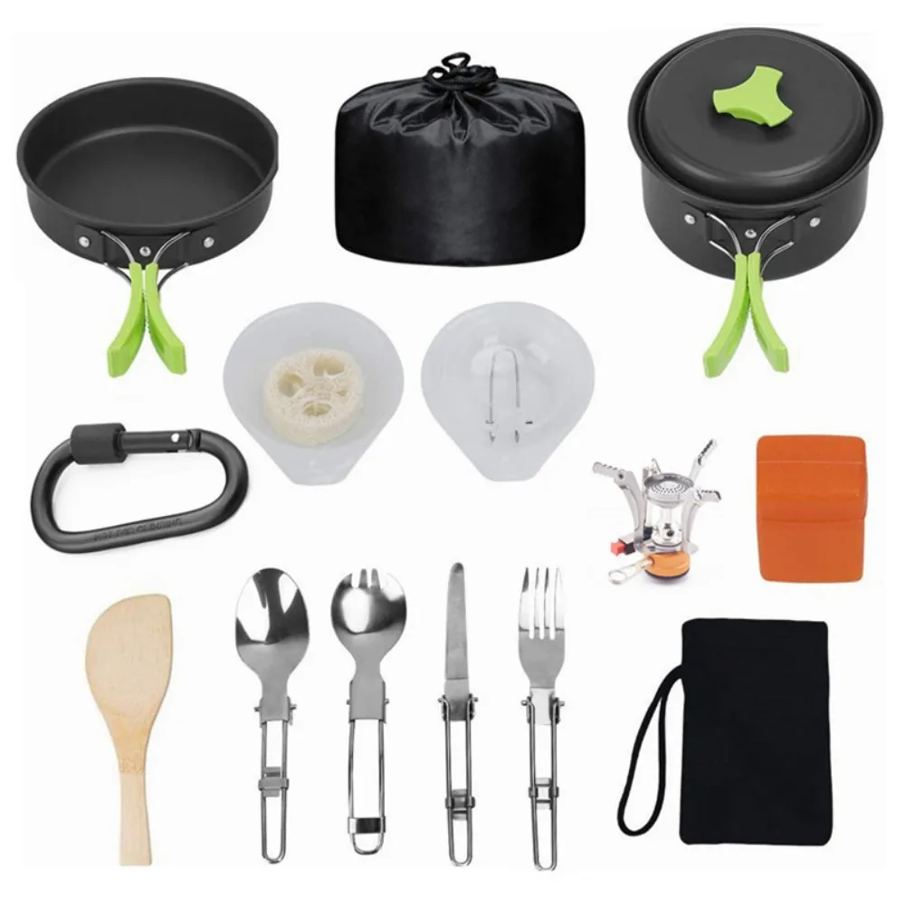 Camping Cookware Set Aluminum Portable Durable Pot Pan Bowls & Knife Mini Stove Head Hiking Cookware Outdoor Picnic Pot Set
Camping Cookware Set Aluminum Portable Durable Pot Pan Bowls & Knife Mini Stove Head Hiking Cookware Outdoor Picnic Pot Set