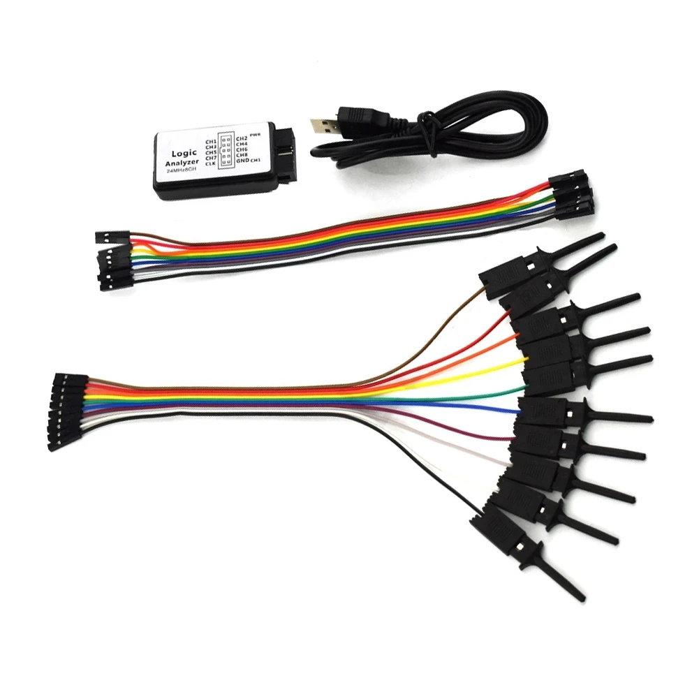

Test Hook Clip Logic Analyzer Test Folder for Jumper Wire Dupont Cable for USB Saleae 24M 8CH