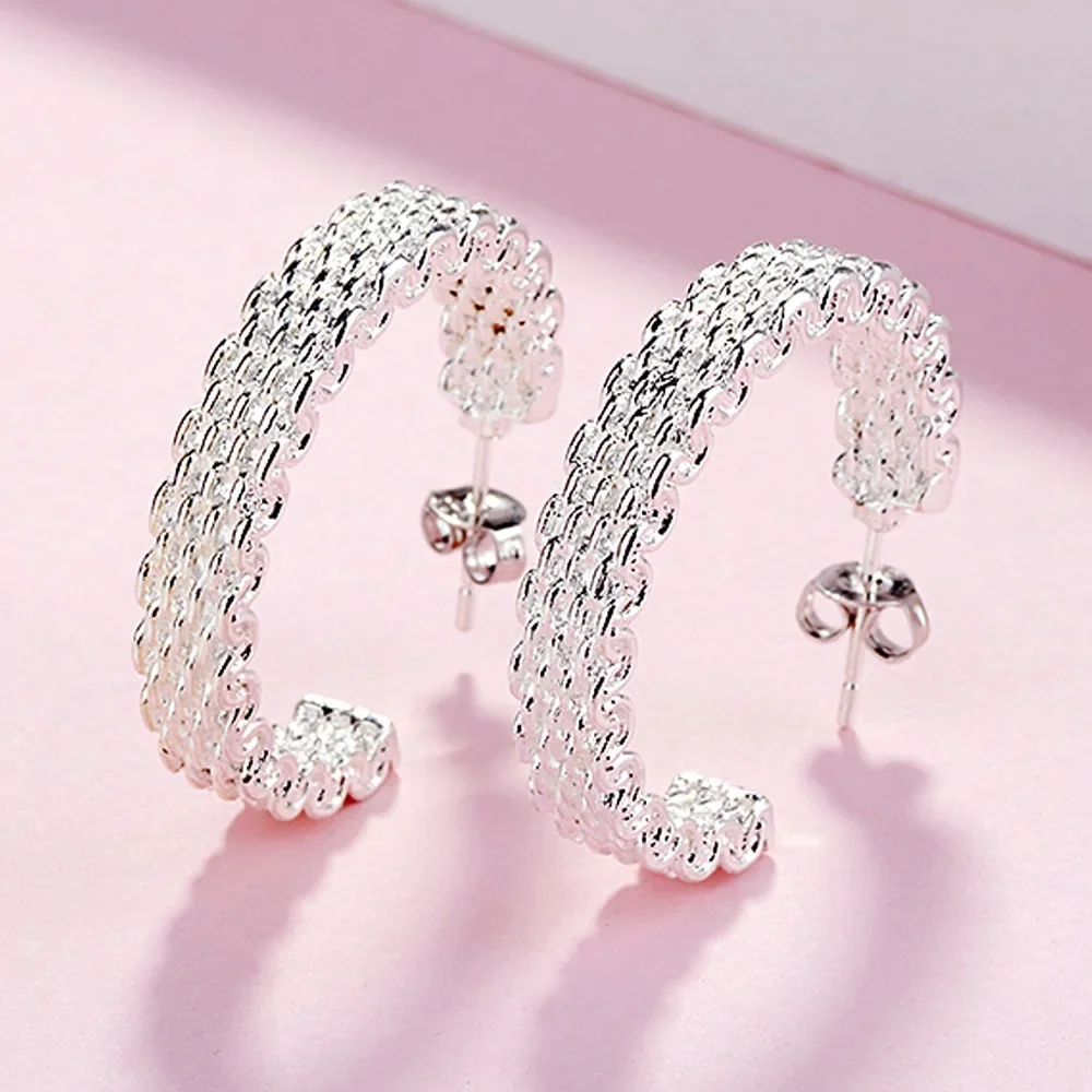 Popular Fine 925 Sterling Silver Charms Stud Earrings For Women Creativity Christmas Gifts Street All-match Party Jewelry
Popular Fine 925 Sterling Silver Charms Stud Earrings For Women Creativity Christmas Gifts Street All-match Party Jewelry