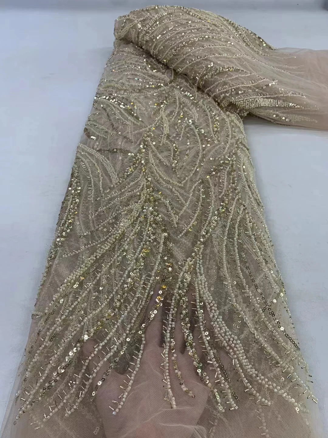 Luxury African Sequins Beaded Lace Fabric 2023 High Quality French Groom Wedding Bridal Embroidery Tulle Lace FabricZX60
Luxury African Sequins Beaded Lace Fabric 2023 High Quality French Groom Wedding Bridal Embroidery Tulle Lace FabricZX60