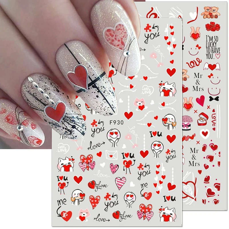 Valentines Nail Stickers Love Heart Rose Red Lips Nail Art Stickers 3D Cartoon Valentine Stickers for Nails DIY Nail Accessories
Valentines Nail Stickers Love Heart Rose Red Lips Nail Art Stickers 3D Cartoon Valentine Stickers for Nails DIY Nail Accessories