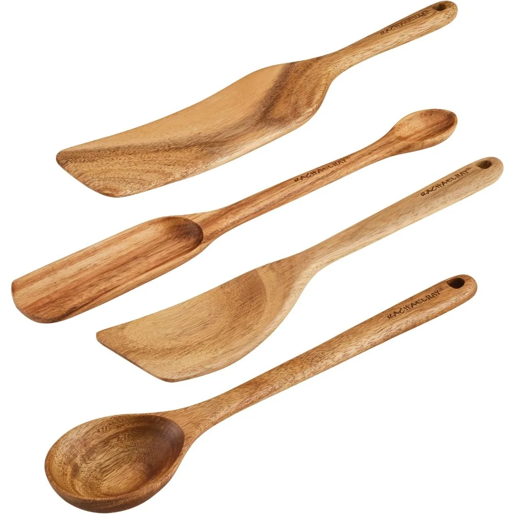 

4 Piece Kichens Items Tools & Gadgets Kitchen/Cooking/Utensils Set Acacia Wood For Kitchen Gadget and Accessories Novel Cookware