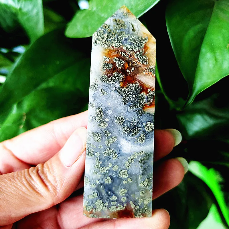 Chalcopyrite Agate Symbiosis Natural Stone Tower Beautiful Pattern Magic Wand Point Exorcism Feng Shui Crystal Home Decoration
Chalcopyrite Agate Symbiosis Natural Stone Tower Beautiful Pattern Magic Wand Point Exorcism Feng Shui Crystal Home Decoration