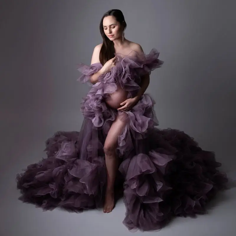 Fluffy Tulle Maternity Dresses for Photo Shoot Sexy Front Open Slit Pregnant Gowns Women Party Robe Long Bathrobe Sleepwear
Fluffy Tulle Maternity Dresses for Photo Shoot Sexy Front Open Slit Pregnant Gowns Women Party Robe Long Bathrobe Sleepwear