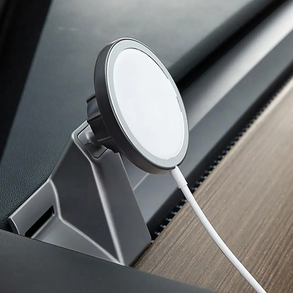 Магнитный автомобильный держатель телефона для Tesla Model 3/Y magsafe, беспроводная быстрая зарядка, кронштейн для GPS навигатора, крепление на приборную панель автомобиля I2P3
Магнитный автомобильный держатель телефона для Tesla Model 3/Y magsafe, беспроводная быстрая зарядка, кронштейн для GPS навигатора, крепление на приборную панель автомобиля I2P3