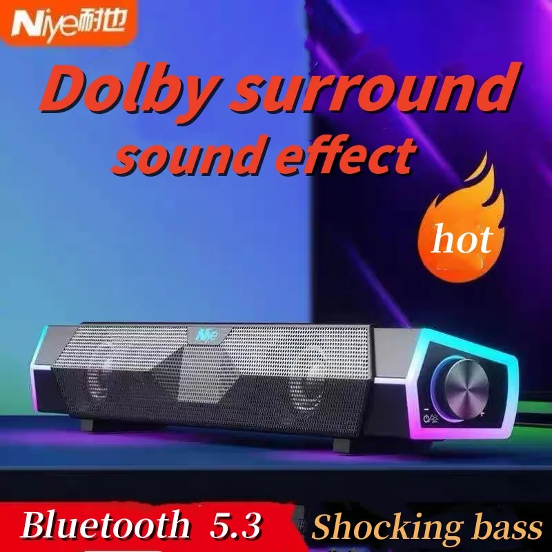 

Проводные Bluetooth компьютерные колонки, объемный звук 4D, настольный динамик, Hi-Fi стерео сабвуфер для ноутбуков, ПК, ТВ, динамик Aux