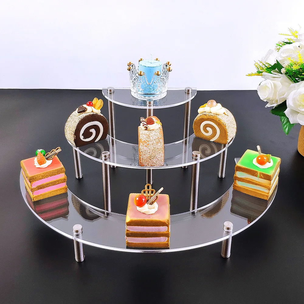 

Three Layer Arc Acrylic Cake Stand Party Multi-layer Dessert Display Rack Wedding Cake Rack Birthday Table Decoration