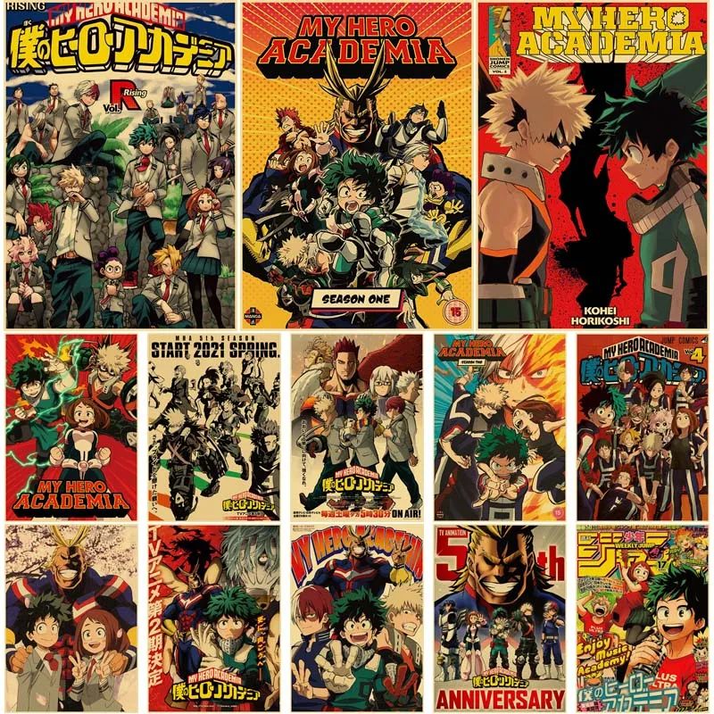 Japanese Anime Posters Decoration My Hero Academia Retro Kraft Paper Poster Wall Art Painting Pictures for Room Bar Home Decor
Japanese Anime Posters Decoration My Hero Academia Retro Kraft Paper Poster Wall Art Painting Pictures for Room Bar Home Decor