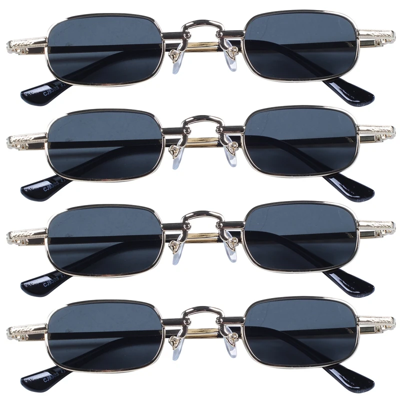 4X Retro Punk Glasses Clear Square Sunglasses Female Retro Sunglasses Men Metal Frame-Black Gray & Gold
4X Retro Punk Glasses Clear Square Sunglasses Female Retro Sunglasses Men Metal Frame-Black Gray & Gold