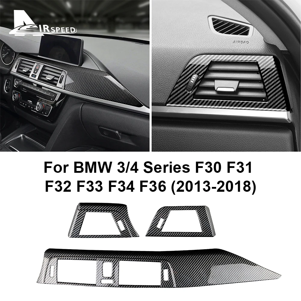 

AIRSPEED LHD для BMW F30 F31 F32 F33 F34 F36 2013-2018 3 4 Серии ABS углеродное волокно Автомобильная панель приборной панели с вентиляционным отверстием наклейка