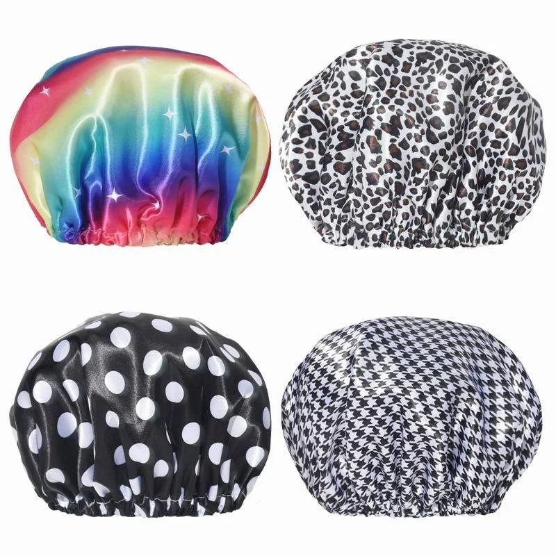 Fashion Shower Cap Reusable Double Waterproof Layers Bath Caps for Short Long Straight Curly Hair Kitchen Cooking
Fashion Shower Cap Reusable Double Waterproof Layers Bath Caps for Short Long Straight Curly Hair Kitchen Cooking