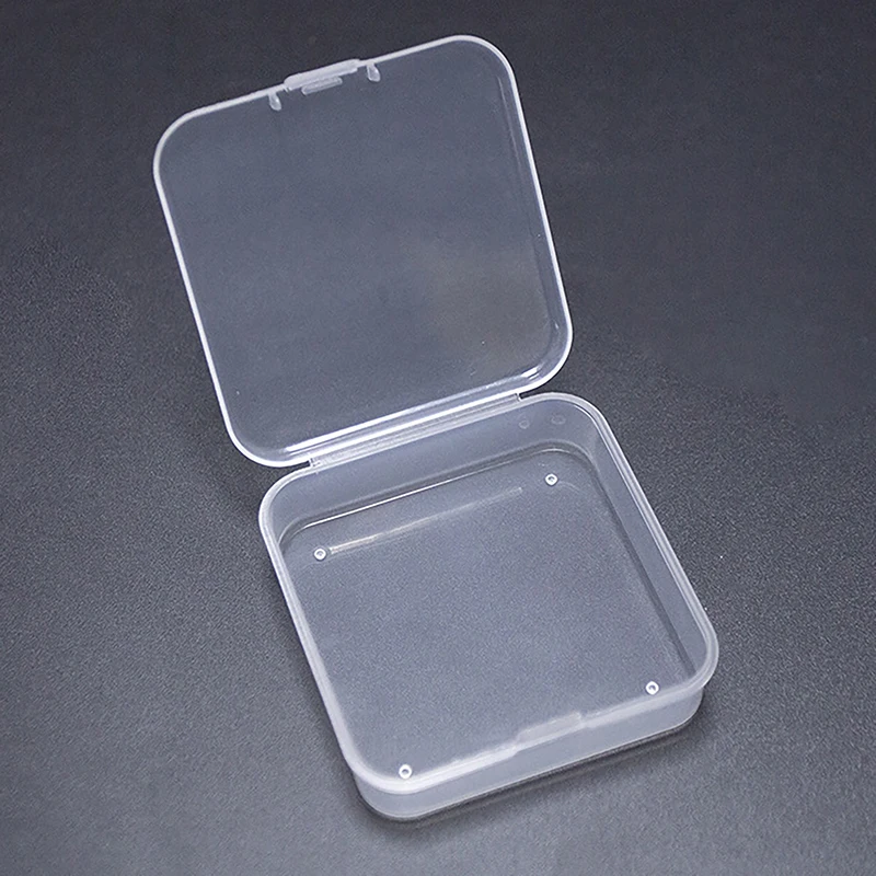 

2PCS Plastic Transparent Storage Box Square Small Items Jewelry Case Packing Boxes Jewelry Beads Container Sundries Organizer