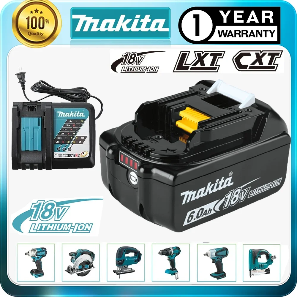 

100% Original Makita 6Ah/5Ah/3Ah For Makita 18V Battery BL1830B BL1850B BL1850 BL1840 BL1860 BL1815 Replacement Lithium Battery