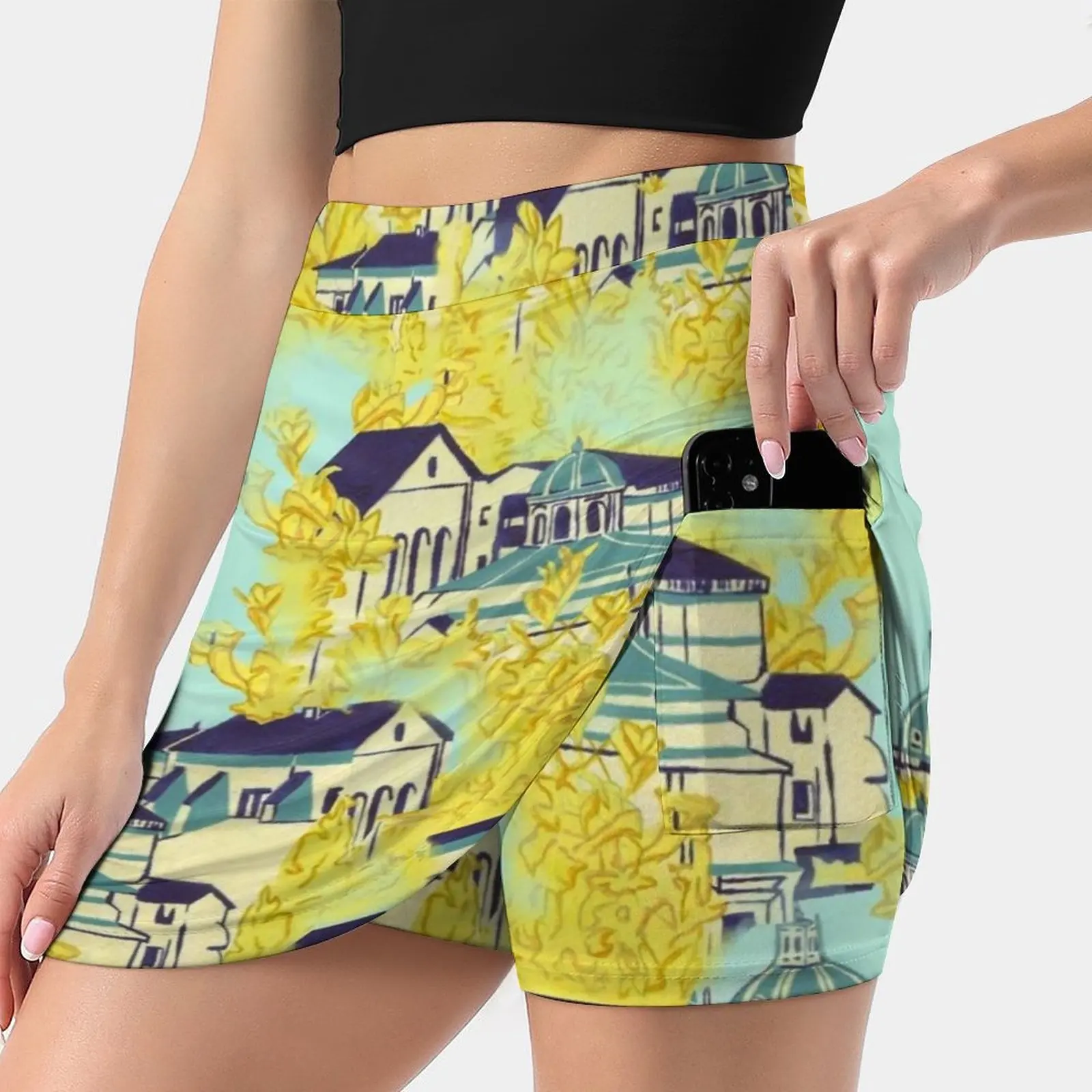 

Roma Women's skirt Sport Skort Skirt With Pocket Fashion Korean Style Skirt 4Xl Skirts Italy Rome Blue Skies Travel City View