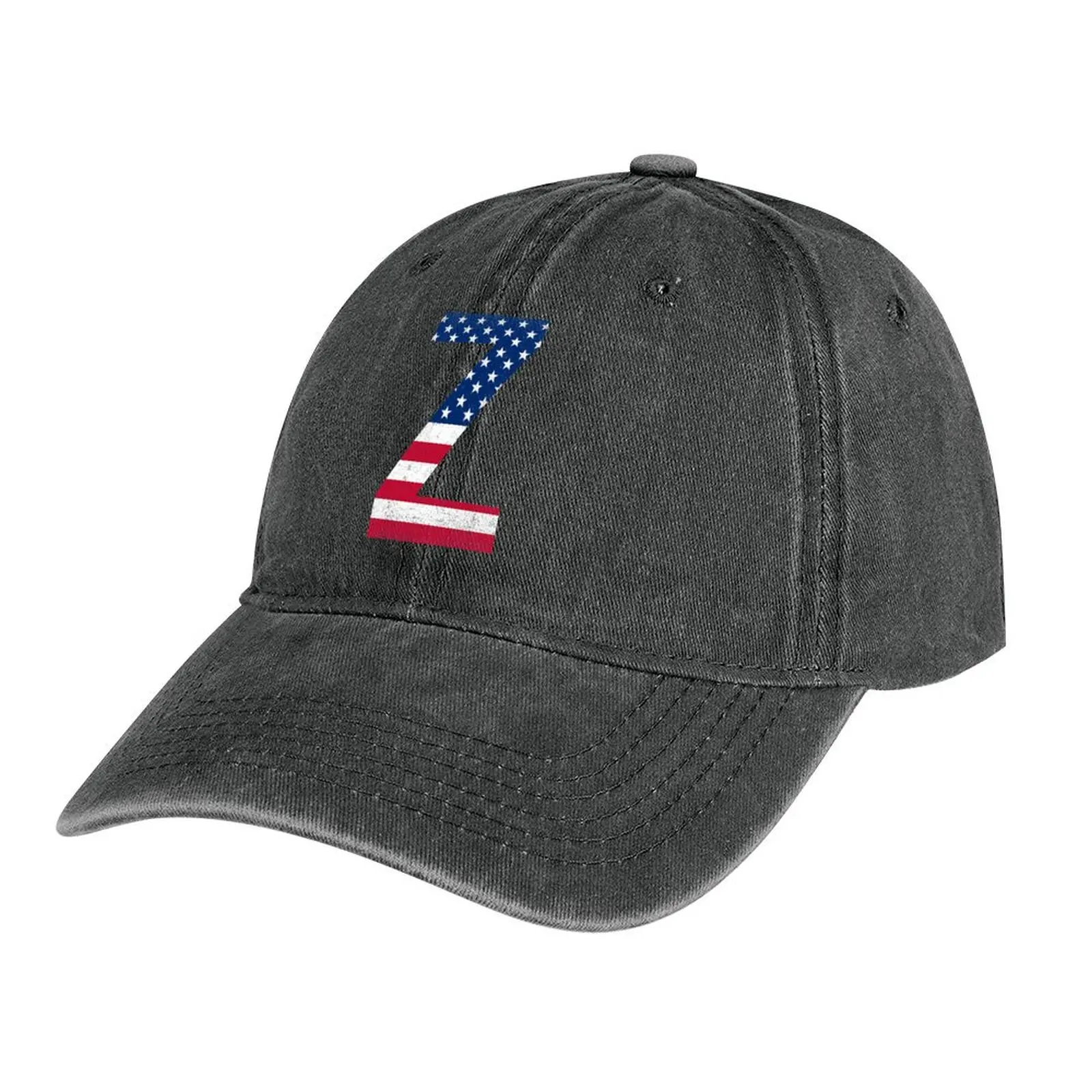

Vintage Letter Z Capital Alphabet American Flag Z Gift Cowboy Hat Golf Cap Sunhat Golf Women Men's