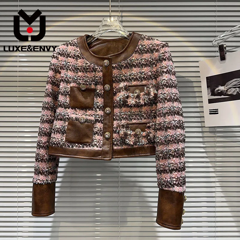 LUXE&ENVY New Little Fragrant Style High Set Diamond Button Sequins Colorful Collar Leather Edge Thick 2023 Autumn
LUXE&ENVY New Little Fragrant Style High Set Diamond Button Sequins Colorful Collar Leather Edge Thick 2023 Autumn