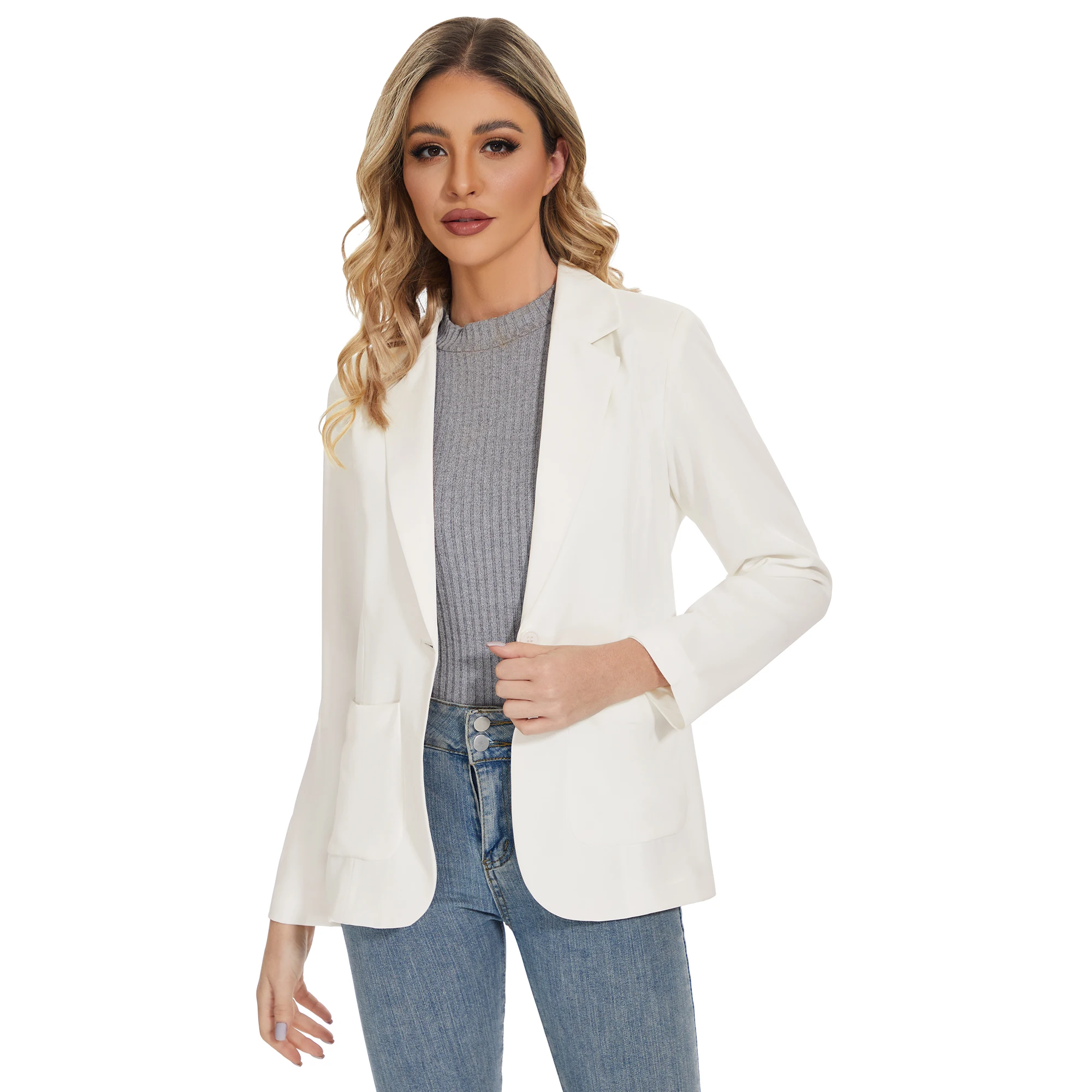 

SPRING SEAON Womens Casual Blazers Long Sleeve Work Office Jackets Open Front Notch Lapel Collar Blazers Jacket with Pockets