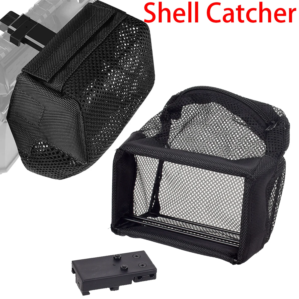 

Tactical Shell Recovery Bags Quick Release Shell Catcher with Detachable Heat Resistant Thickened Brass Catcher Nylon Mesh Bag