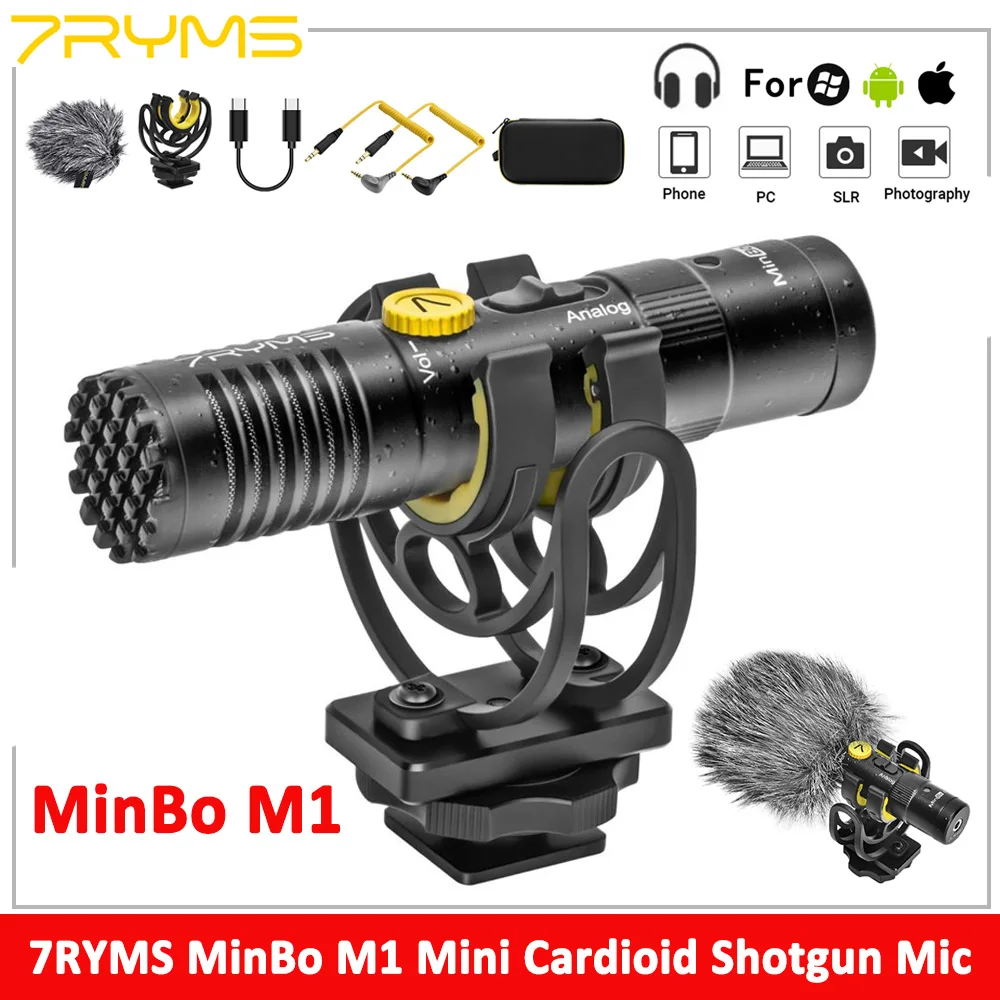 Микрофон 7RYMS Minbo M1 Mini Shotgun с мгновенным мониторингом, режим двойного выхода для камер смартфонов ноутбуков PS4
Микрофон 7RYMS Minbo M1 Mini Shotgun с мгновенным мониторингом, режим двойного выхода для камер смартфонов ноутбуков PS4