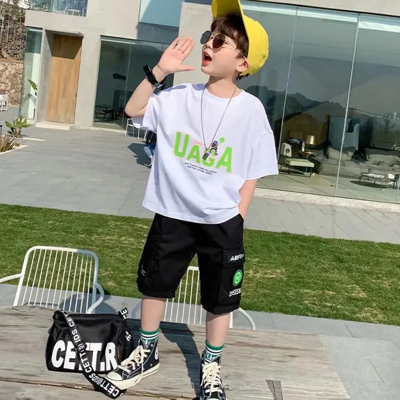 Summer Kids Boy Home Clothes Casual White Tops Letters Print Trendy Children's T-shirt Short Sleeve Comfortable Toddler Tees
Summer Kids Boy Home Clothes Casual White Tops Letters Print Trendy Children's T-shirt Short Sleeve Comfortable Toddler Tees