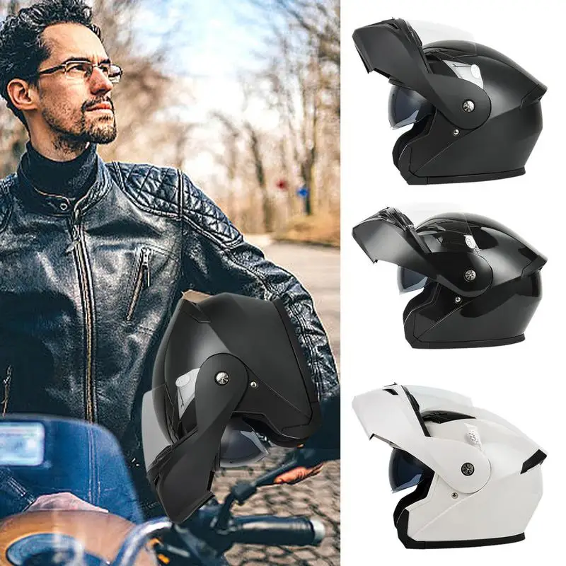 

Flip-Up Motorcycle Helmet Motorcycle Headgear Full Face Helmets Warm Dual Visor Motorcycling Head Protector Cover For Riders