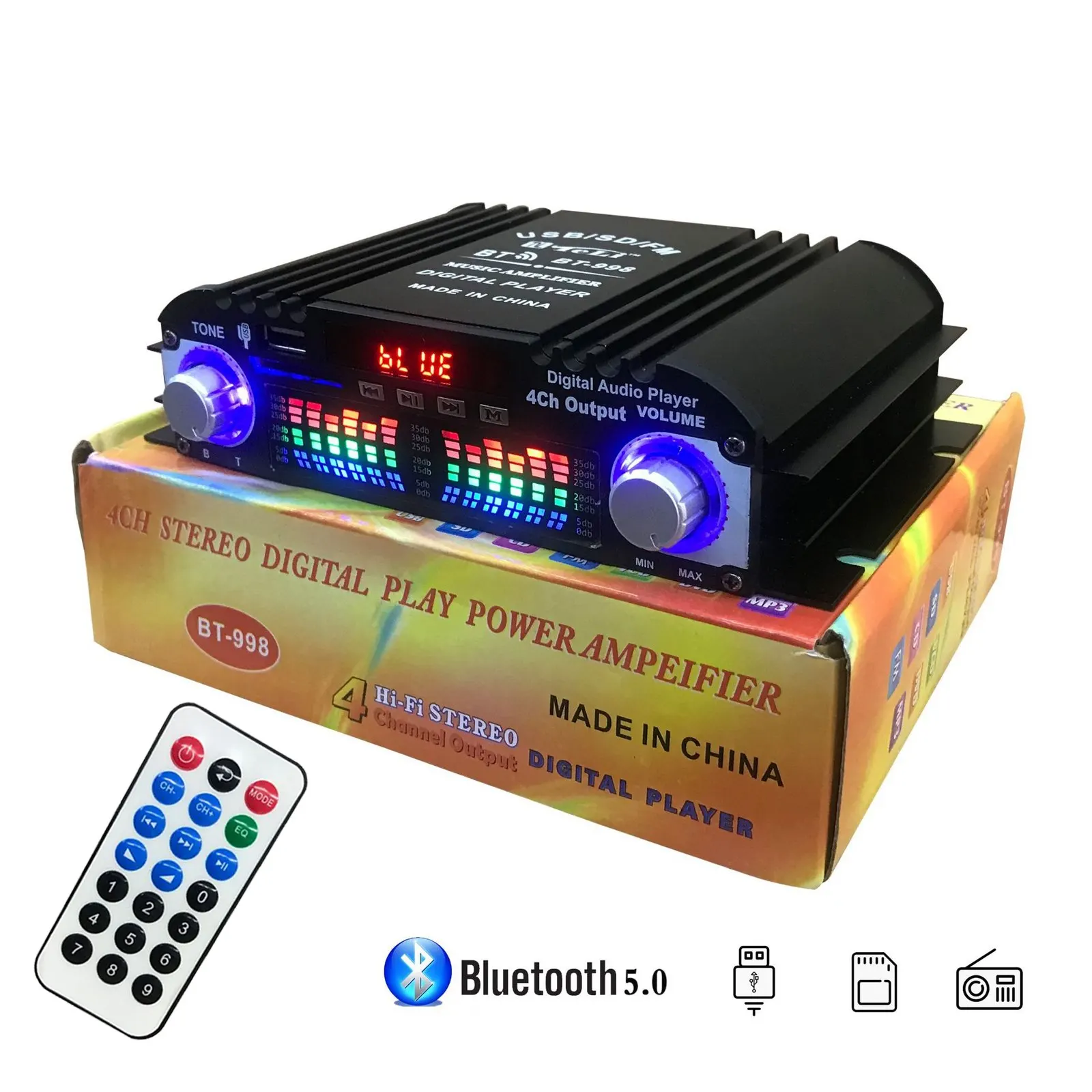 4 Channel Car Amplifier Mini HiFi Digital Stereo Audio Bass Power Amp Device 
4 Channel Car Amplifier Mini HiFi Digital Stereo Audio Bass Power Amp Device