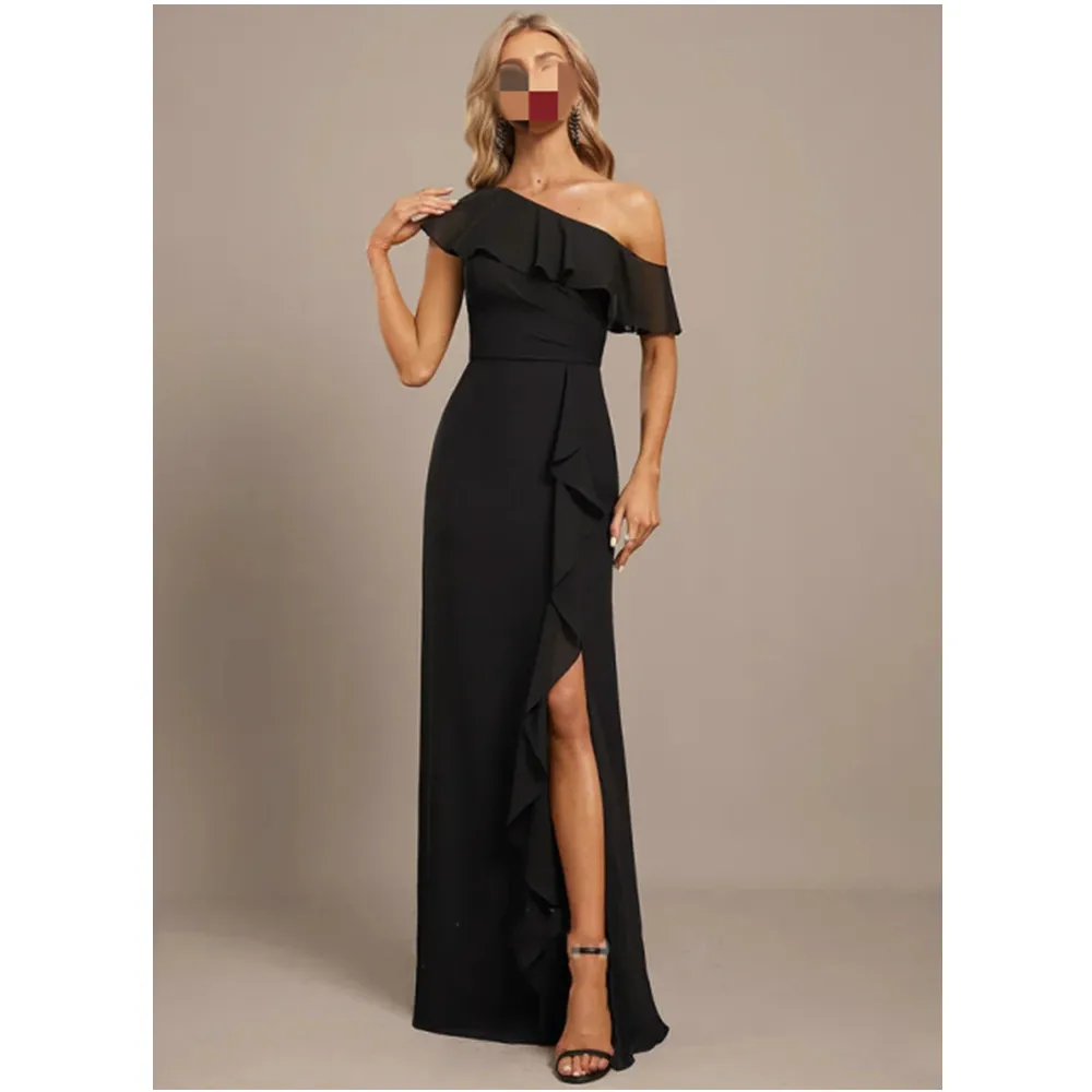 Long Evening Dresses Women Short Sleeve Chiffon Wave One Shoulder Black Prom Dresses 2024 Cocktail Formal Gown فساتين الحفلات
Long Evening Dresses Women Short Sleeve Chiffon Wave One Shoulder Black Prom Dresses 2024 Cocktail Formal Gown فساتين الحفلات