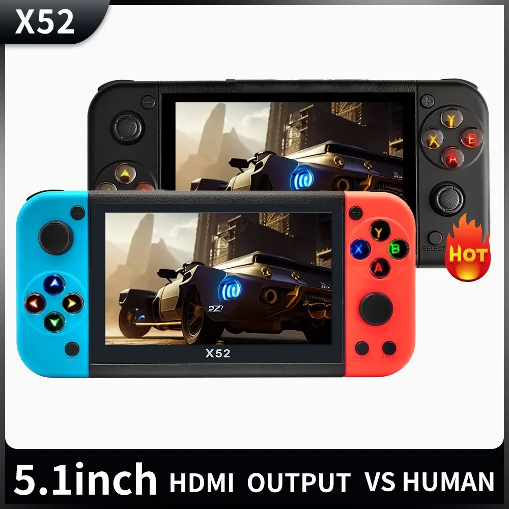 X52 Handheld Game Console 5.1 Inch HD Screen Portable Audio Video Player Retro Classic Games for Kid Gift
X52 Handheld Game Console 5.1 Inch HD Screen Portable Audio Video Player Retro Classic Games for Kid Gift