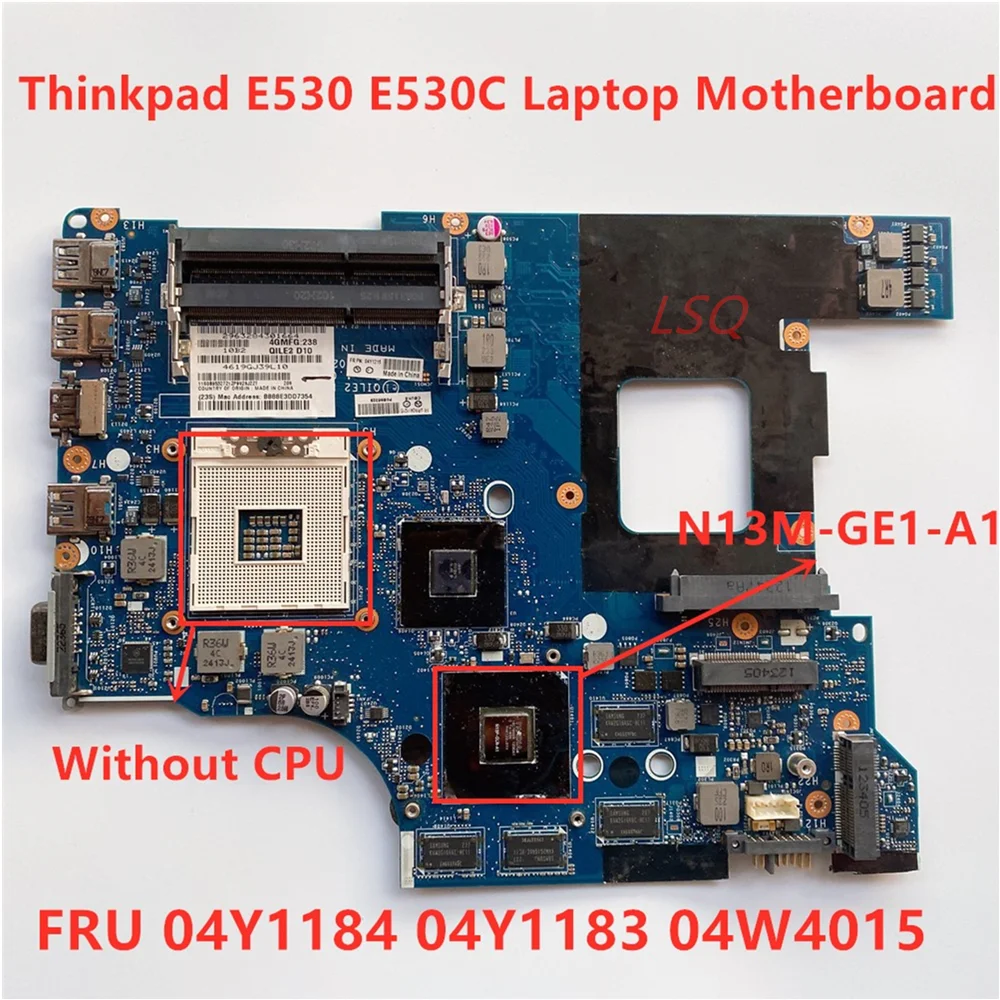 

For Lenovo Thinkpad E530 E530C Laptop independent graphics card motherboard FRU 04Y1184 04Y1183 04W4015