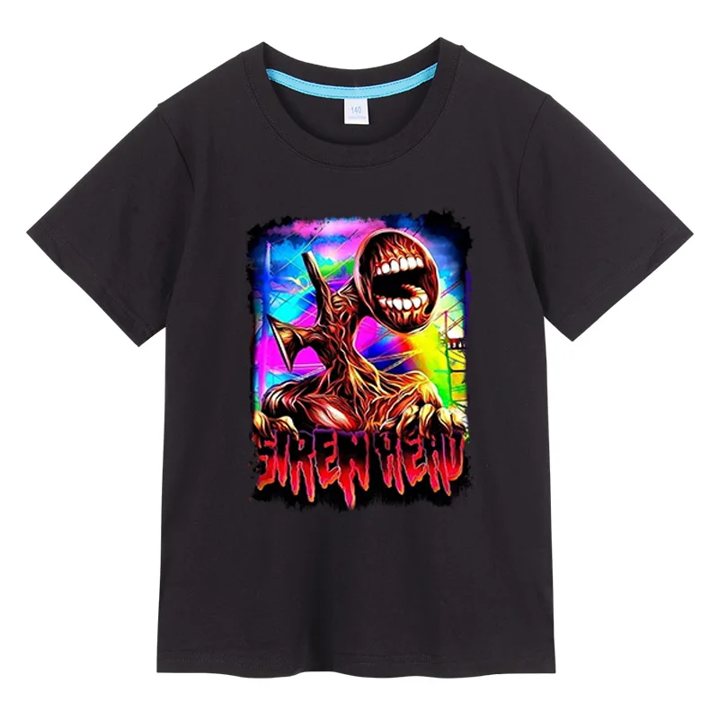 

Сиреноголовый Футболки с короткими рукавами для мальчиков и девочек Siren head Детская футболка Лето 100% хлопок Повседневная одежда для мальчиков и девочек Детские топы