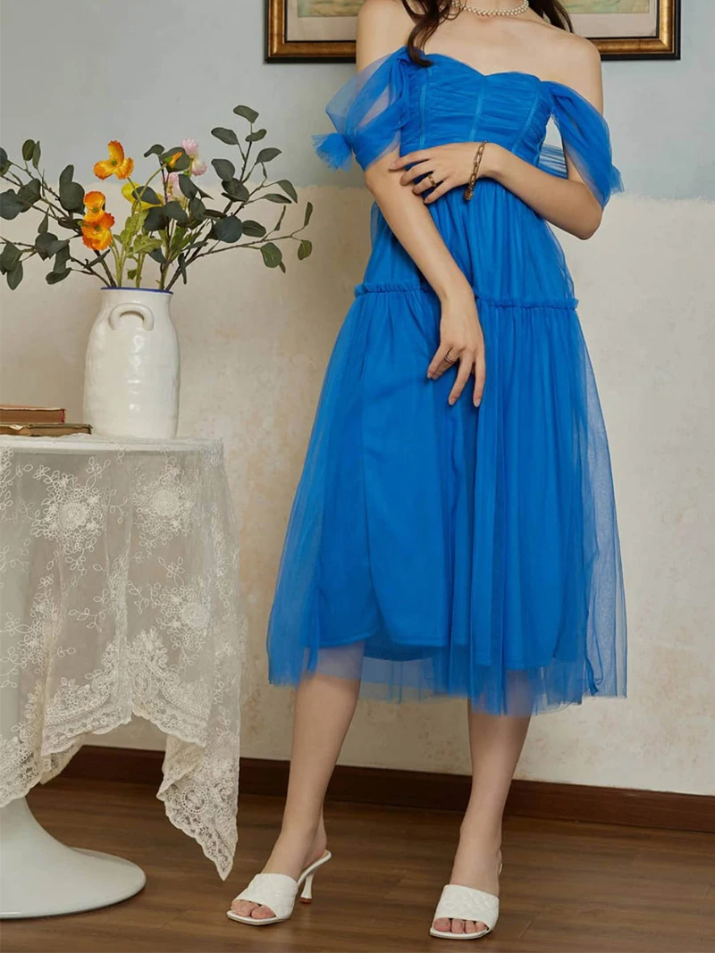 Blue Double Layer Mesh Princess Dress Sweet Style Sleeveless Long Dress 2023 Off the Shoulder Birthday Party Dress Verstido
Blue Double Layer Mesh Princess Dress Sweet Style Sleeveless Long Dress 2023 Off the Shoulder Birthday Party Dress Verstido