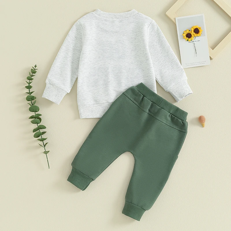 

Toddler Baby Boy Girl Fall Winter Outfits Go Birds Fuzzy Embroidered Sweatshirt Top Pants Football Game Day Clothes