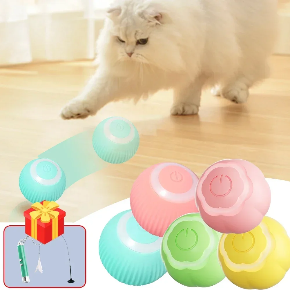 

Smart Electric Cat Ball Toys, Automatic Rolling Toys for Cats Training, Self-Moving Kitten Toys for Indoor Interactive Playing