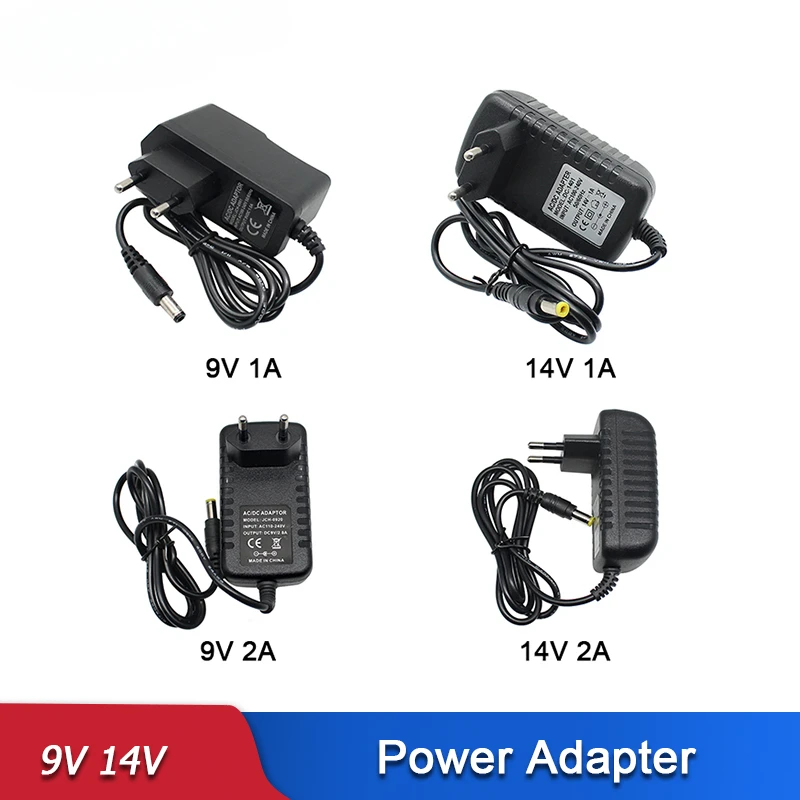 

AC 110-240V DC 9V 14V 1A 2A Power Adapter Supply EU Plug Micro USB Charger Converter Adaptor For LED Strips Light CCTV Lamp