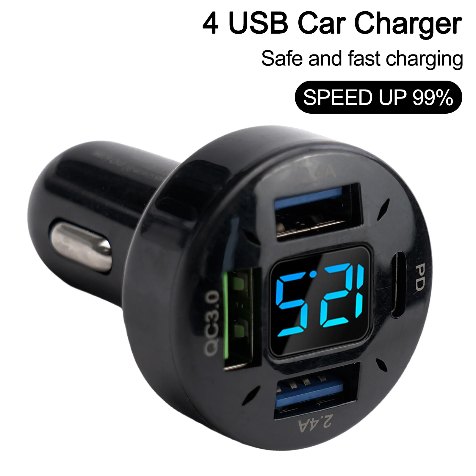 4 USB QC3.0+PD USB Car Charger Quick Charge 12-24V LED Digital Car Adapter Socket Quick Car Phone Charger For Phone
4 USB QC3.0+PD USB Car Charger Quick Charge 12-24V LED Digital Car Adapter Socket Quick Car Phone Charger For Phone