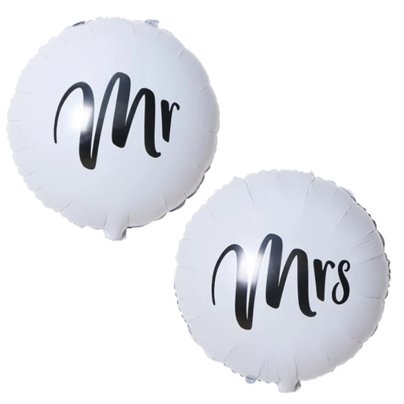 

2pcs Big 22inch Mr Mrs White Foil Balloons for Wedding Party,Bridal Bride to be, Engaged Party Air Globos Wedding Ballons Decor
