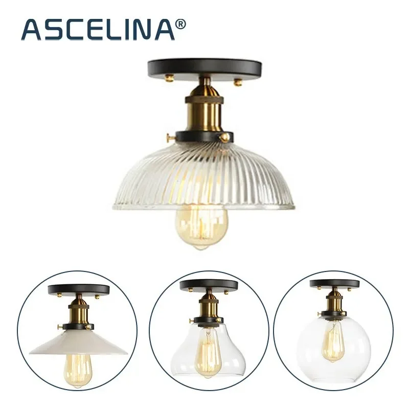 

Modern Aisle Ceiling Lamp Balcony Porch Hotel Rooms Clear Glass Luminaires E27 Living Room Cafe Restaurant Decor