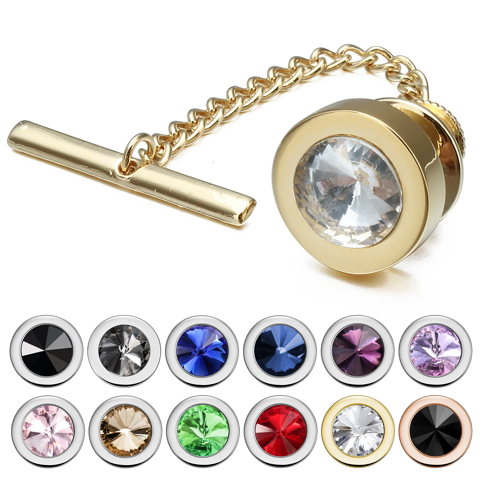 HAWSON men's tie buckle (with chain) round crystal tie for men's shirt accessories, fashion tie clip, men's wedding gift
HAWSON men's tie buckle (with chain) round crystal tie for men's shirt accessories, fashion tie clip, men's wedding gift