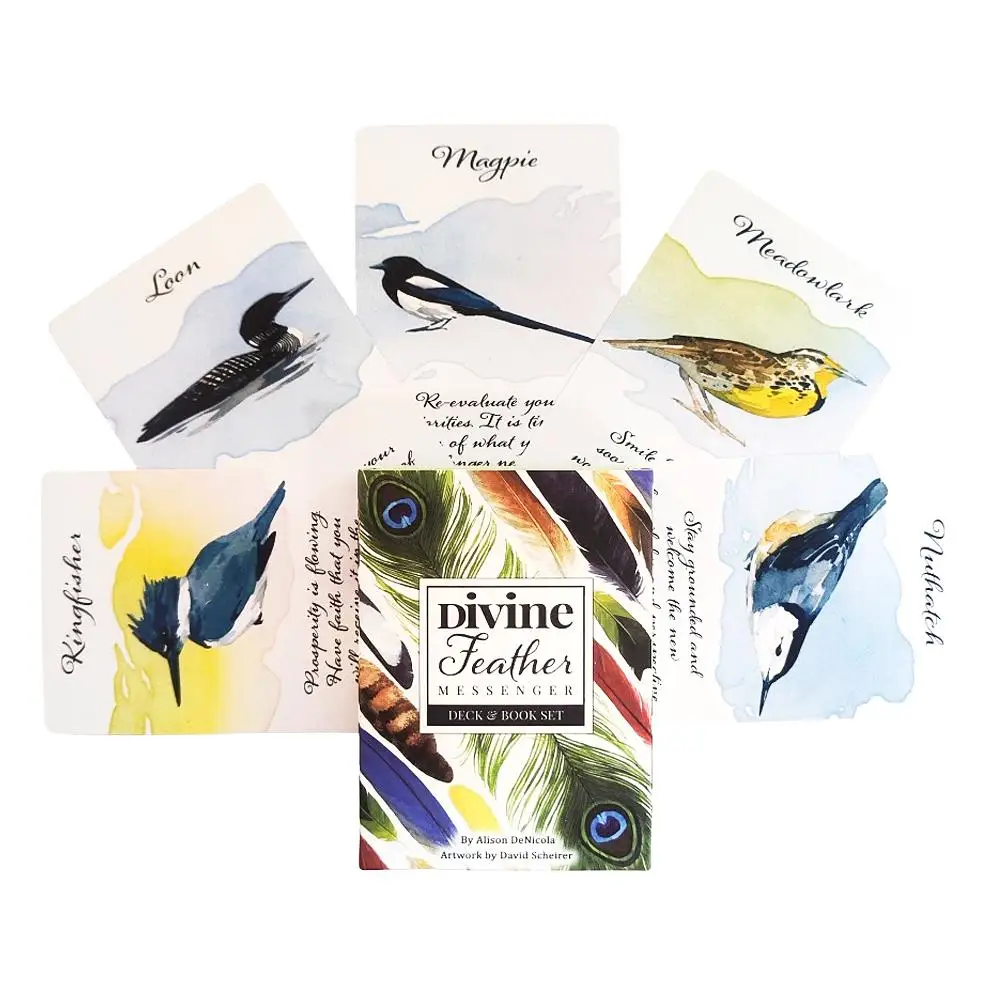 10.4*7.3cm Divine Feather Messenger Oracle Card Games 44 Pcs Cards Inspirational Deck
10.4*7.3cm Divine Feather Messenger Oracle Card Games 44 Pcs Cards Inspirational Deck