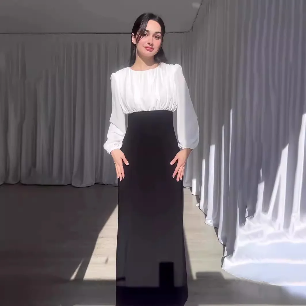 Spring lantern sleeves waist celebrity Hepburn wind black and white stitching dress woman
Spring lantern sleeves waist celebrity Hepburn wind black and white stitching dress woman
