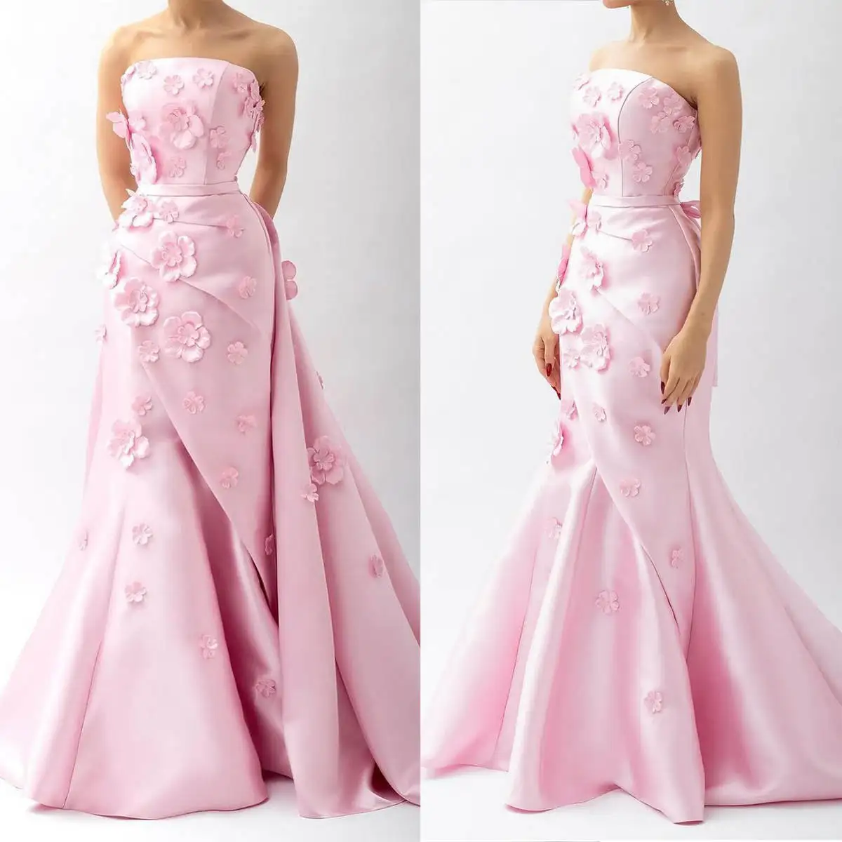 Lovely Mermaid Gown Wedding Dresses Appliques Flowers Satin Bridal Gowns Strapless Big Size Vestidos De Novia Custom Size Colour
Lovely Mermaid Gown Wedding Dresses Appliques Flowers Satin Bridal Gowns Strapless Big Size Vestidos De Novia Custom Size Colour