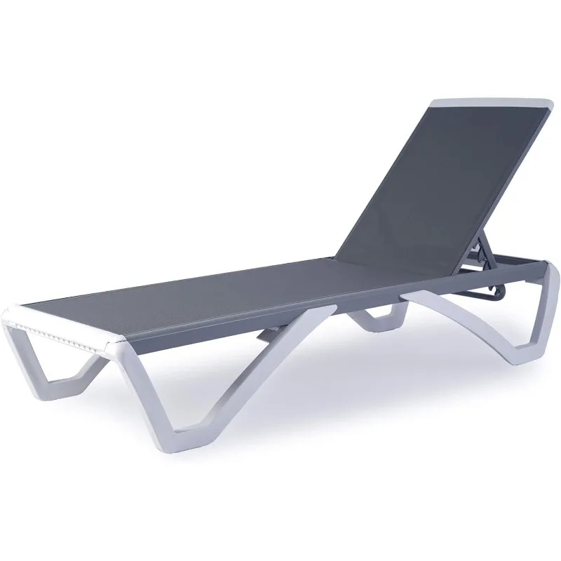 Patio Chaise Lounge Chair - Full Flat Alumium & Resin Legs, Outdoor Reclining Adjustable Chair for Sunbathing, Beach, Patio
Patio Chaise Lounge Chair - Full Flat Alumium & Resin Legs, Outdoor Reclining Adjustable Chair for Sunbathing, Beach, Patio