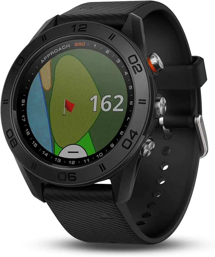 

Garmin Approach S60, Premium GPS Golf Watch with Touchscreen Display and Full Color CourseView Mapping, Black w/ Silicone Band