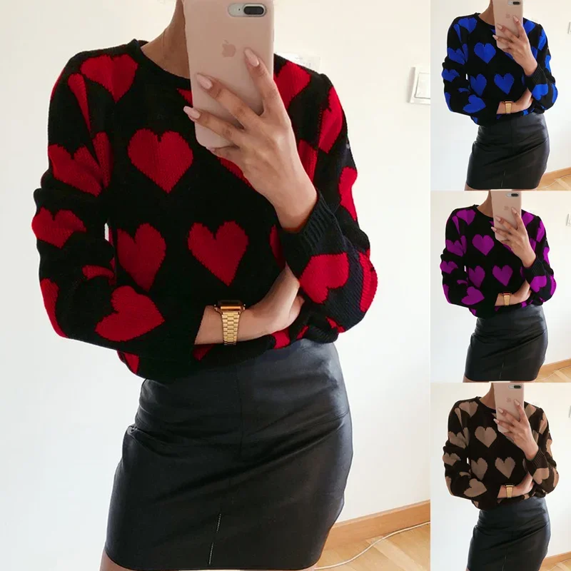 Sweet Heart Sweater 2023 Winter Warm Long Sleeve O-Neck Casual Knitted Sweaters Women y2k Fashion Autumn Loose Sweaters 4 colors
Sweet Heart Sweater 2023 Winter Warm Long Sleeve O-Neck Casual Knitted Sweaters Women y2k Fashion Autumn Loose Sweaters 4 colors