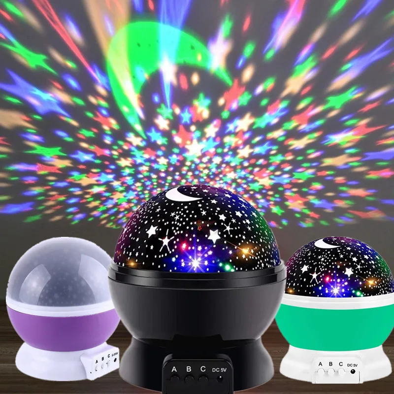

Colorful spherical rotating starry sky projection lamp table lamp projector LED night light full sky atmosphere light Christmas
