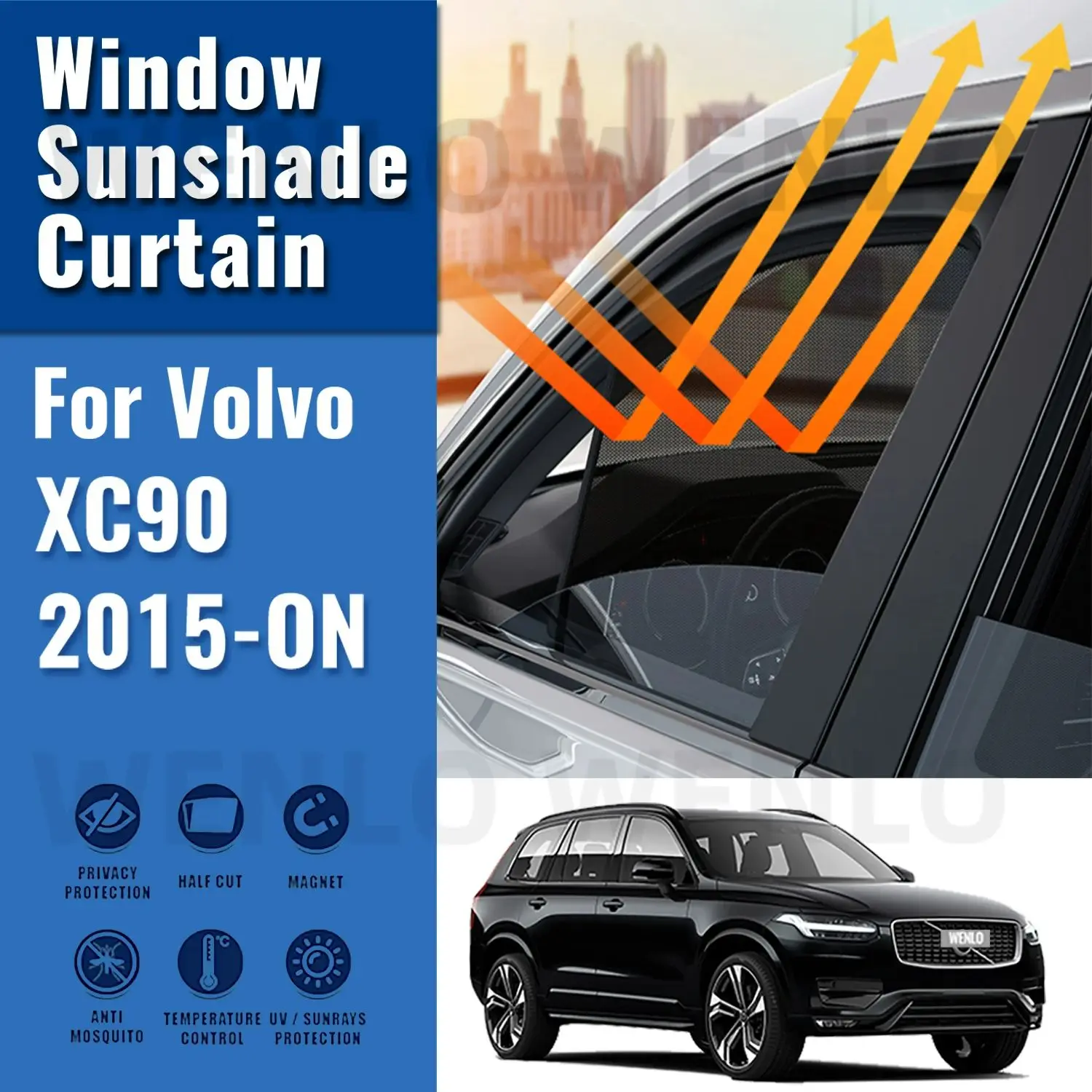 

Магнитный автомобильный солнцезащитный козырек для Volvo XC90 2015-2024 XC 90